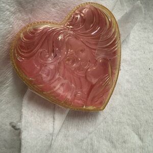 Heart-Shaped Pink and Clear Trinket Box Vintage